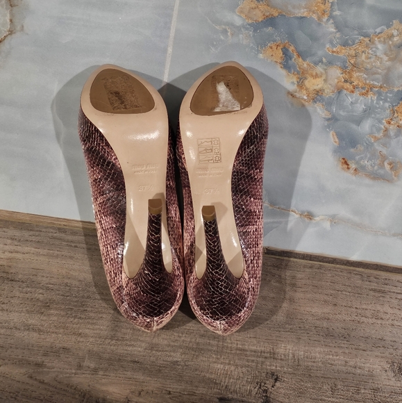 Miu Miu Rose Pink Python Platform - Picture 6 of 17